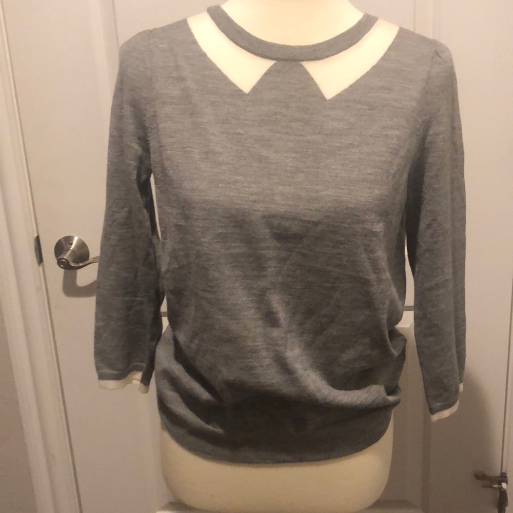 Jcrew grey collar sweater size small